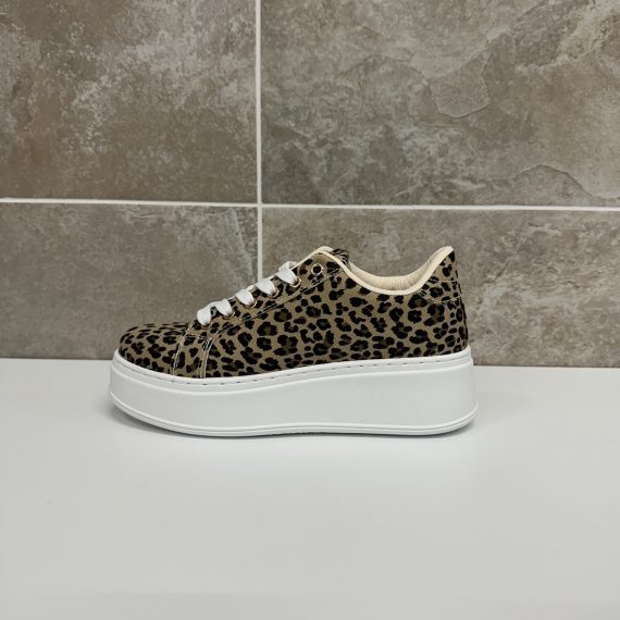 Ella Leopard Print Platform Trainers