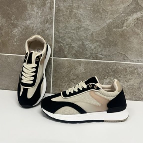 Rachel Black Neutral Colour Block Trainers