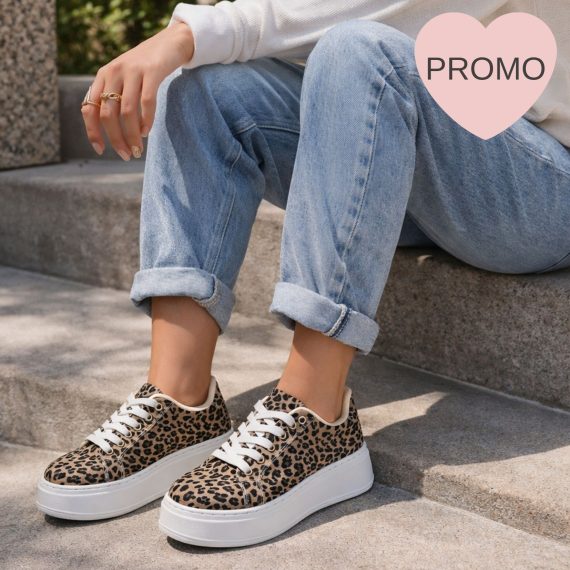 Ella Leopard Print Platform Trainers