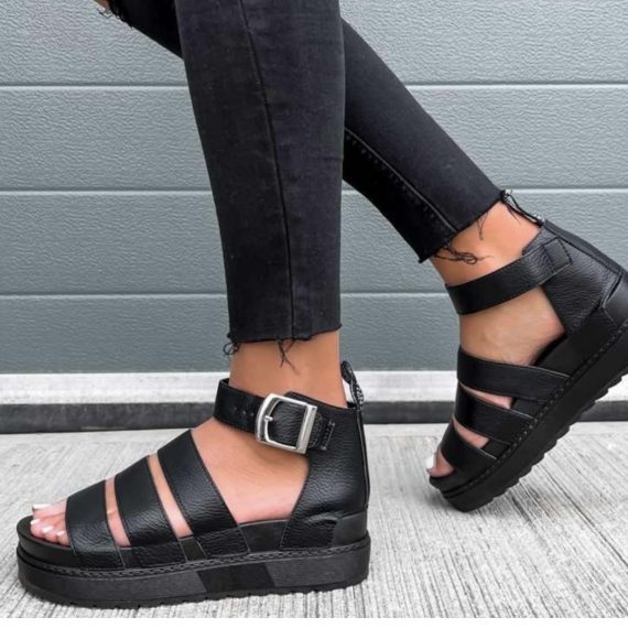 Evie Women's Black Gladiator Sandals