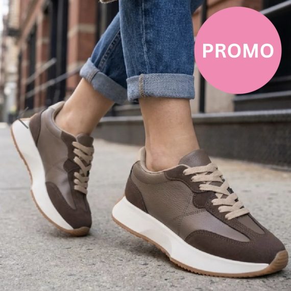 Mara Brown Lace Up Chunky Trainers