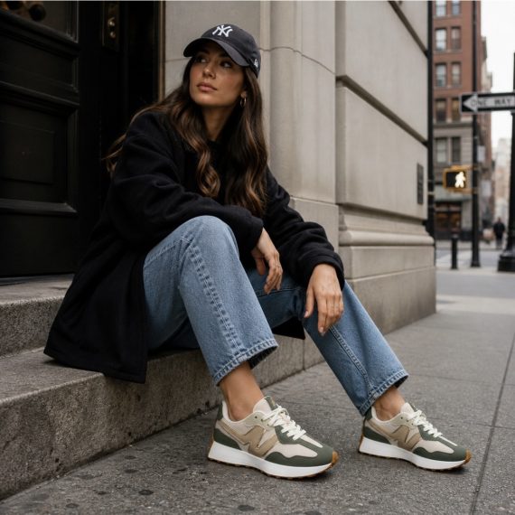 Brooke Khaki Green Contrast Trainers