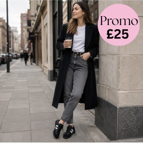 Womens Black White Side Stripe Trainers