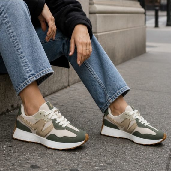 Brooke Khaki Green Contrast Trainers