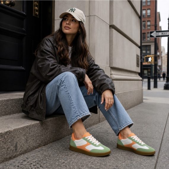 Luella Green Orange White Trainers