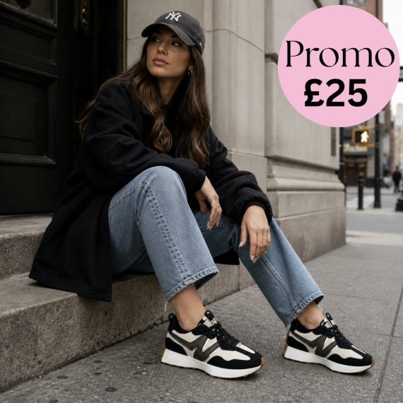 Brooke Black Cream Contrast Trainers