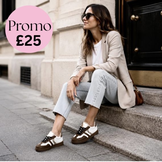 Womens Brown White Leopard Side Stripe Trainers