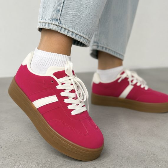 Women's Cerise Pink Side Stripe Trainers