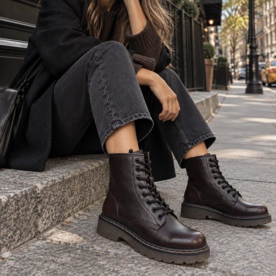 Ferne Dark Wine Bordeaux Stitch Trim Ankle Boots
