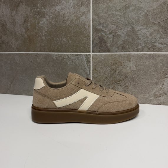 Women's Stone Cream Side Stripe Platform Trainers